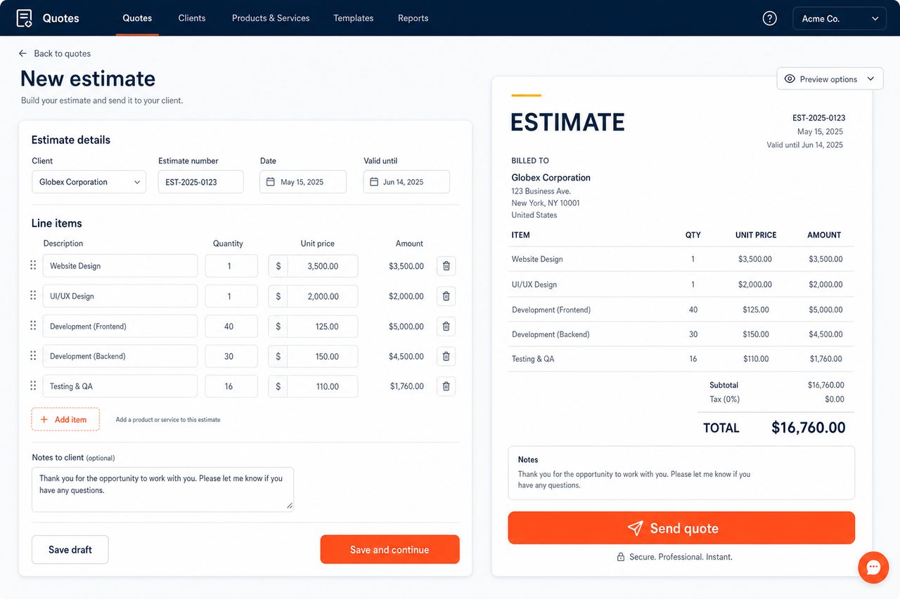 Example quote generator built by Funnelithic